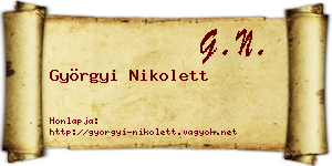 Györgyi Nikolett névjegykártya