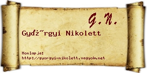 Györgyi Nikolett névjegykártya